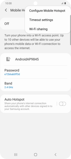 Press Configure Mobile Hotspot. Press Configure Mobile Hotspot.
