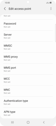 Press MMS port. Press MMS port.