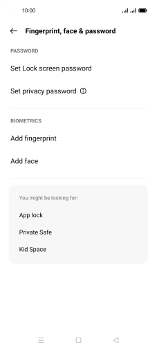 Press Add fingerprint. Press Add fingerprint.