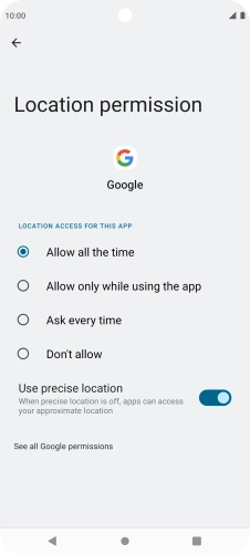 Press the required setting. Press the required setting.