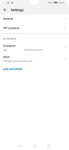 Press the required email account. Press the required email account.