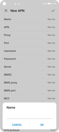 Key in EE Internet and press OK. Key in EE Internet and press OK.
