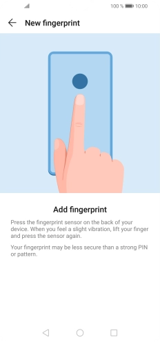 Follow the instructions on the screen to create the phone lock code using your fingerprint. Follow the instructions on the screen to create the phone lock code using your fingerprint.