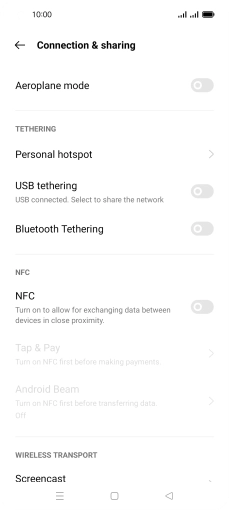 Press Personal hotspot. Press Personal hotspot.