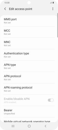 Press MMS port. Press MMS port.