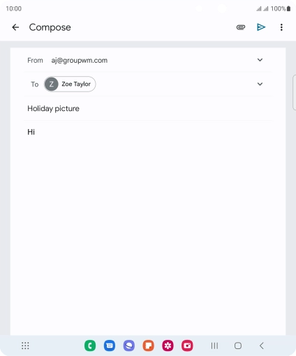 Press the attachment icon. Press the attachment icon.