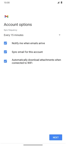 If this screen is displayed, you email account has been recognised and set up automatically. Follow the instructions on the screen to key in more information and finish setting up your phone. If this screen is displayed, you email account has been recognised and set up automatically. Follow the instructions on the screen to key in more information and finish setting up your phone.