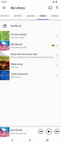 Press the required audio file. Press the required audio file.