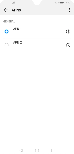 Press the field next to the required data connection to activate it. Press the field next to the required data connection to activate it.