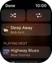 Press the shuffle icon. Press the shuffle icon.