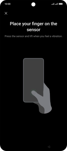 Follow the instructions on the screen to create the phone lock code using your fingerprint. Follow the instructions on the screen to create the phone lock code using your fingerprint.