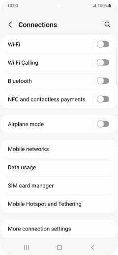 Press Mobile Hotspot and Tethering. Press Mobile Hotspot and Tethering.