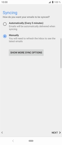 Press SHOW MORE SYNC OPTIONS. Press SHOW MORE SYNC OPTIONS.