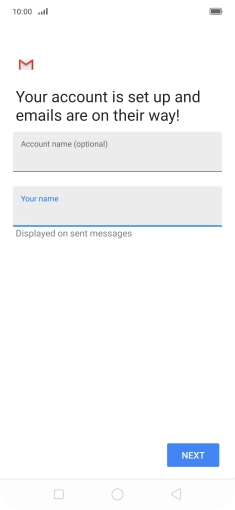 Key in the required sender name and press NEXT. Key in the required sender name and press NEXT.