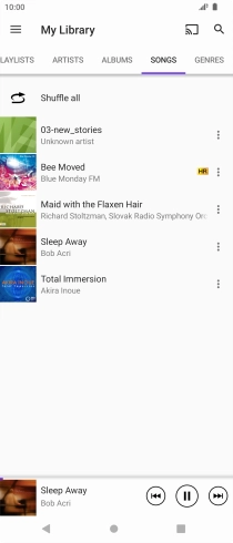 Press the song title. Press the song title.