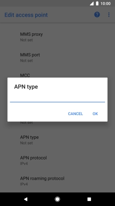 Key in default and press OK.