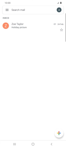 Press the email account icon. Press the email account icon.