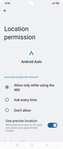 Press the required setting. Press the required setting.