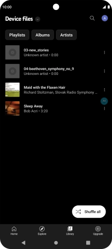 Press the required audio file. Press the required audio file.