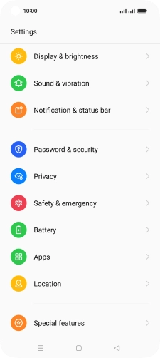 Press Password & security. Press Password & security.