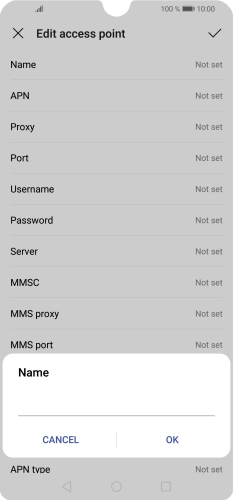 Key in EE Internet and press OK. Key in EE Internet and press OK.