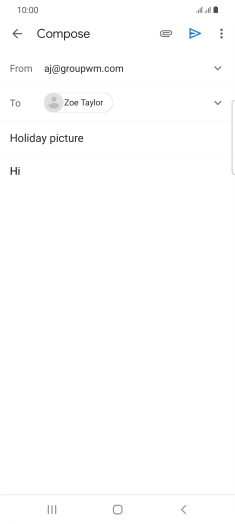 Press the attachment icon. Press the attachment icon.