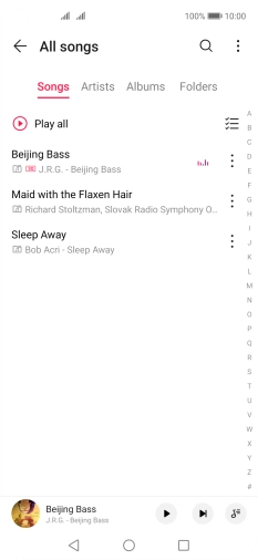 Press the required category and go to the required audio file. Press the required category and go to the required audio file.