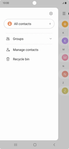 Press Manage contacts. Press Manage contacts.
