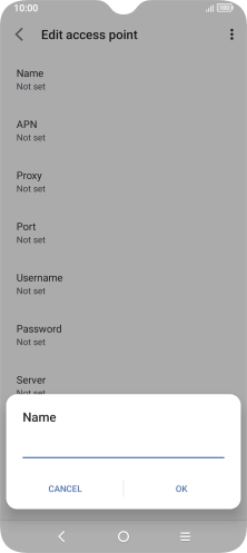 Key in EE Internet and press OK. Key in EE Internet and press OK.