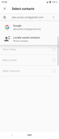 Press Locally saved contacts. Press Locally saved contacts.