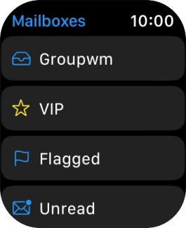 Press the required email account. Press the required email account.