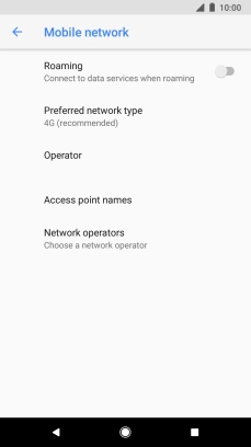 Press Preferred network type.