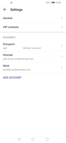 Press the required email account. Press the required email account.