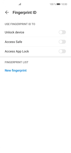 Press New fingerprint. Press New fingerprint.