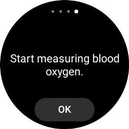 Press OK and wait while your smartwatch measures your blood oxygen level. Press OK and wait while your smartwatch measures your blood oxygen level.