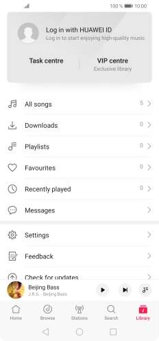 Press All songs. Press All songs.