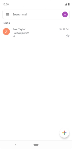 Press the email account icon. Press the email account icon.