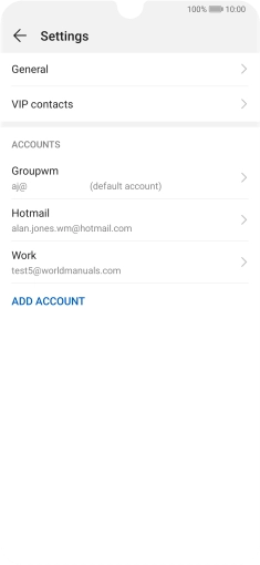 Press the required email account. Press the required email account.