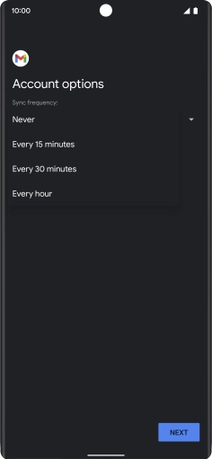 Press the required setting. Press the required setting.