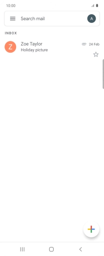 Press the email account icon. Press the email account icon.