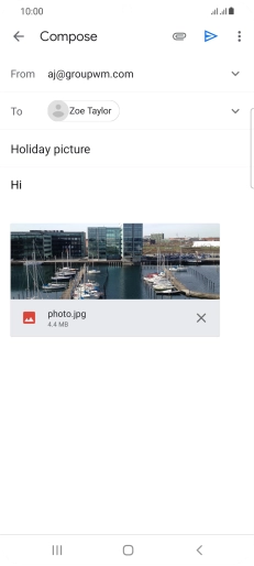 Press the send icon when you've finished your email. Press the send icon when you've finished your email.
