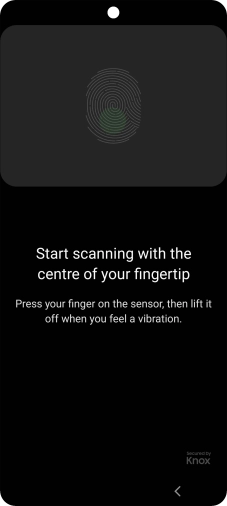 Follow the instructions on the screen to create the phone lock code using your fingerprint. Follow the instructions on the screen to create the phone lock code using your fingerprint.