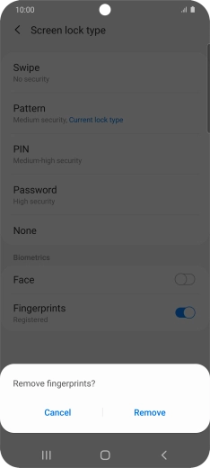 Press Remove. Press Remove.