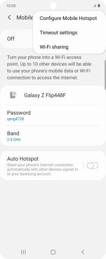 Press Configure Mobile Hotspot. Press Configure Mobile Hotspot.