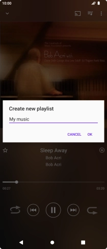 Key in a name for the playlist and press OK. Key in a name for the playlist and press OK.
