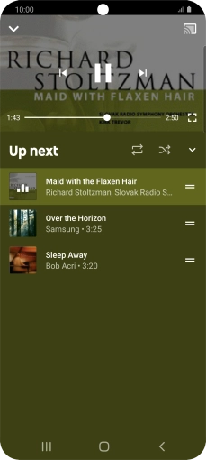 Press the repeat icon to turn the function on or off. Press the repeat icon to turn the function on or off.