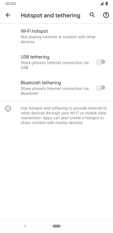 Press Wi-Fi hotspot. Press Wi-Fi hotspot.