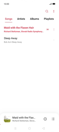 Press the song title at the bottom of the screen. Press the song title at the bottom of the screen.