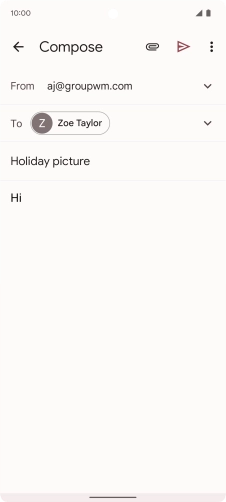 Press the attachment icon. Press the attachment icon.