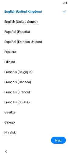 Press the required language. Press the required language.